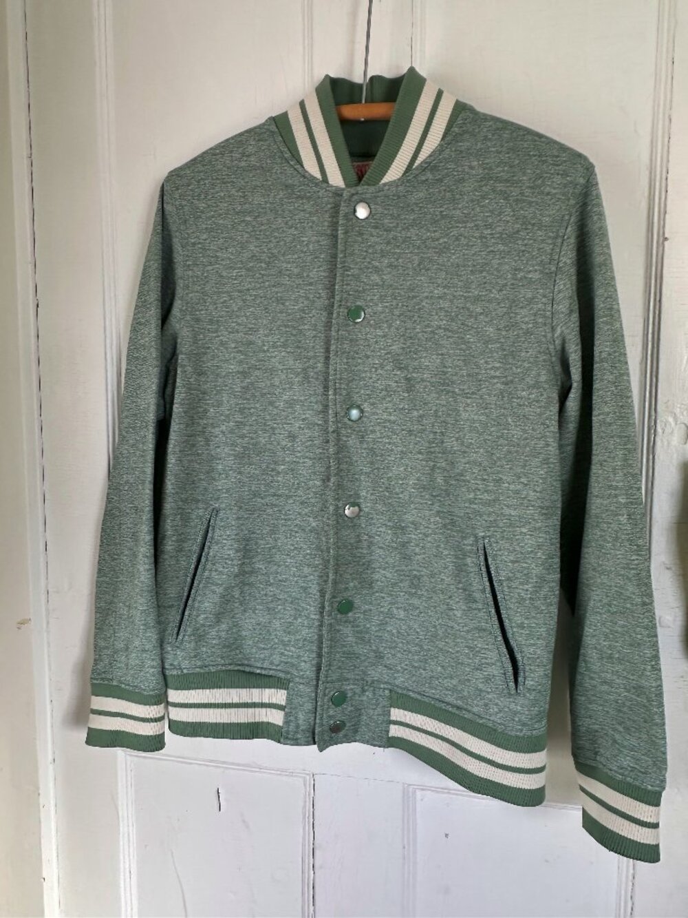 Sweatshirt jacket cardigan snaps green Medium